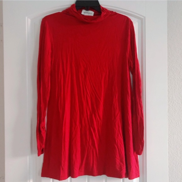 Peck & Peck Turtleneck Jester Red Top Ruche Neck Base Layer Size S NWT - Picture 9 of 10